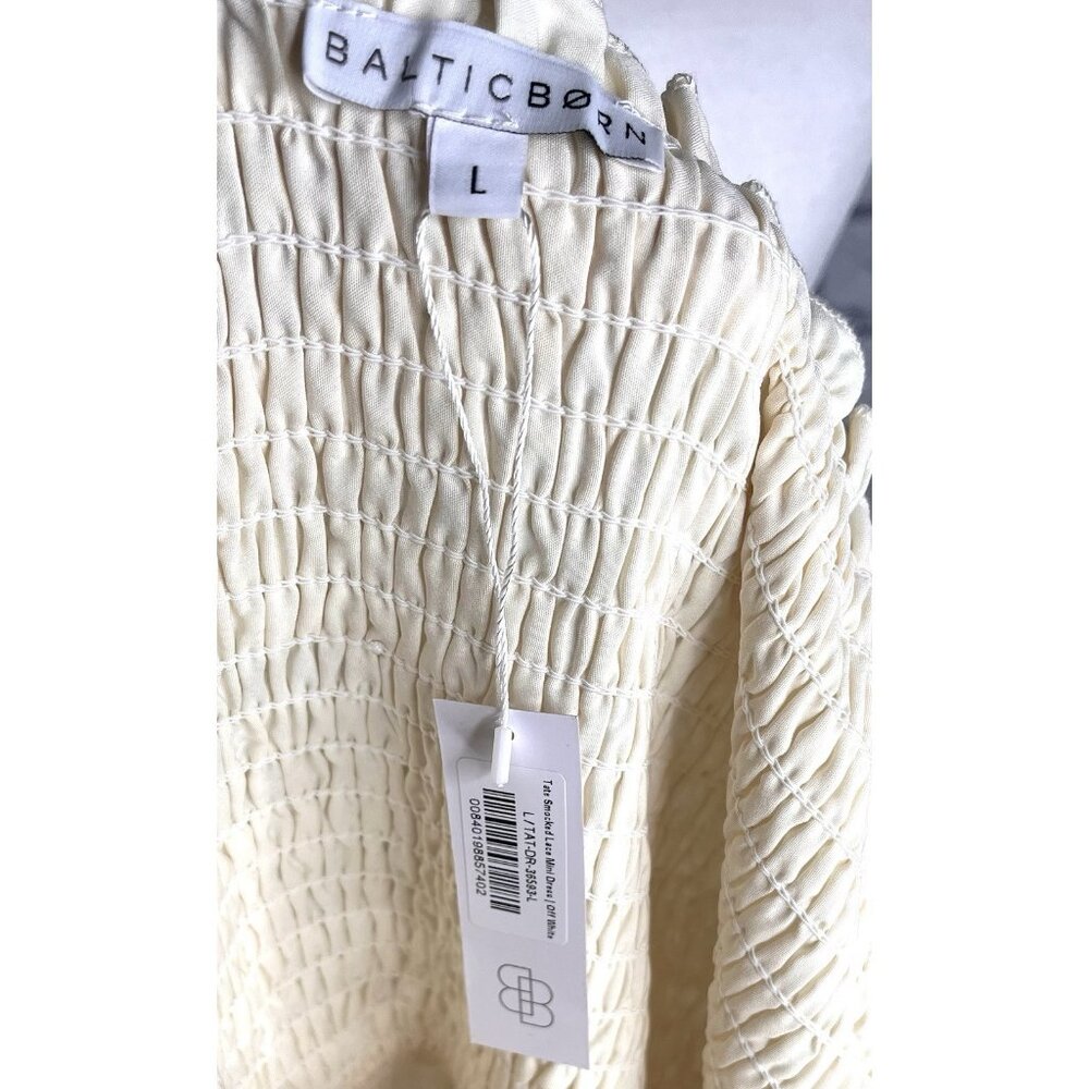BALTIC BORN Women's Off White Tate Smocked Lace Mini Dress NWT Large - Picture 5 of 7
